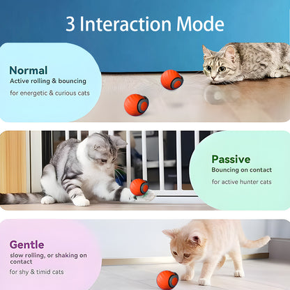 2025 Smart Interactive Cat Ball – Rechargeable, Motion-Activated Cat Toy