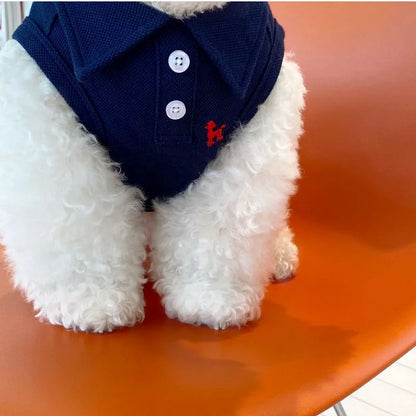 Breathable Summer Polo Shirt for Small & Medium Dogs – Stylish Cotton Cooling Vest