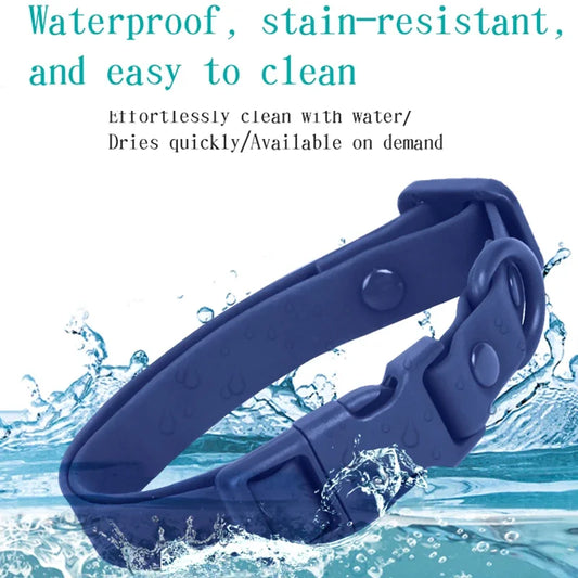 Macaron Waterproof Dog Collar – Adjustable, Dirt-Resistant PVC Pet Collar Set