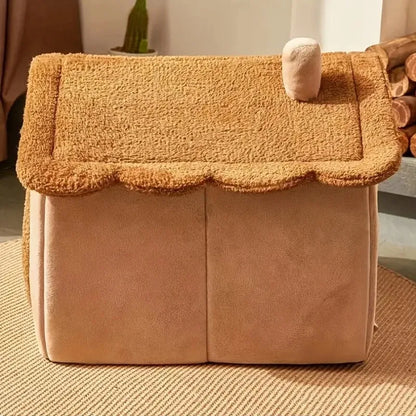 Four Seasons Cozy Pet Bed – Soft, Foldable Cat & Dog Nest with Removable Bed