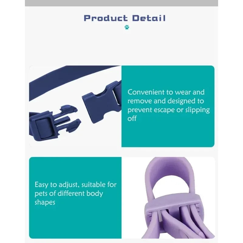 Macaron Waterproof Dog Collar – Adjustable, Dirt-Resistant PVC Pet Collar Set