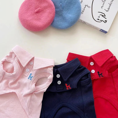Breathable Summer Polo Shirt for Small & Medium Dogs – Stylish Cotton Cooling Vest
