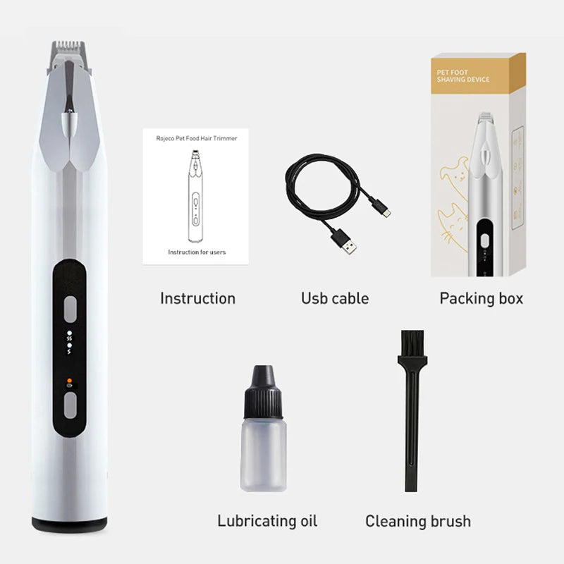 Quiet Pet Paw Trimmer with LED Light – Precise, Stress-Free Grooming for Dogs & Cats