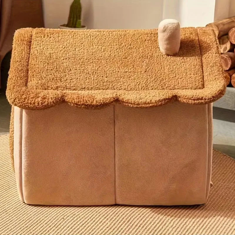 Four Seasons Cozy Pet Bed – Soft, Foldable Cat & Dog Nest with Removable Bed
