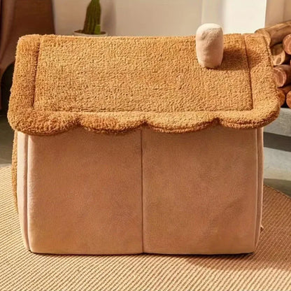 Four Seasons Cozy Pet Bed – Soft, Foldable Cat & Dog Nest with Removable Bed