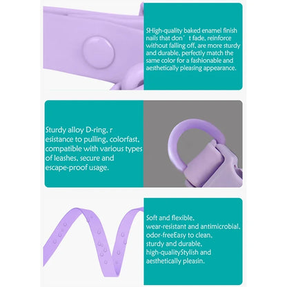 Macaron Waterproof Dog Collar – Adjustable, Dirt-Resistant PVC Pet Collar Set