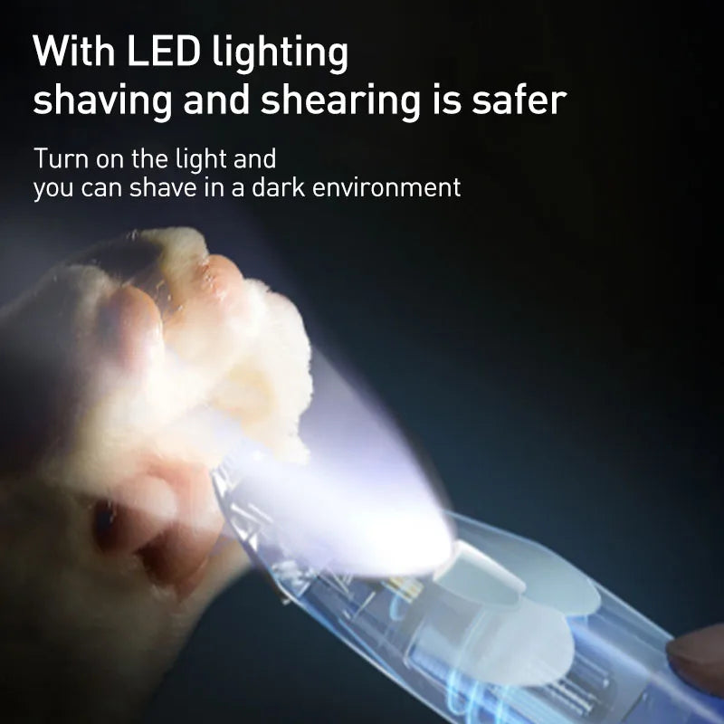 Quiet Pet Paw Trimmer with LED Light – Precise, Stress-Free Grooming for Dogs & Cats