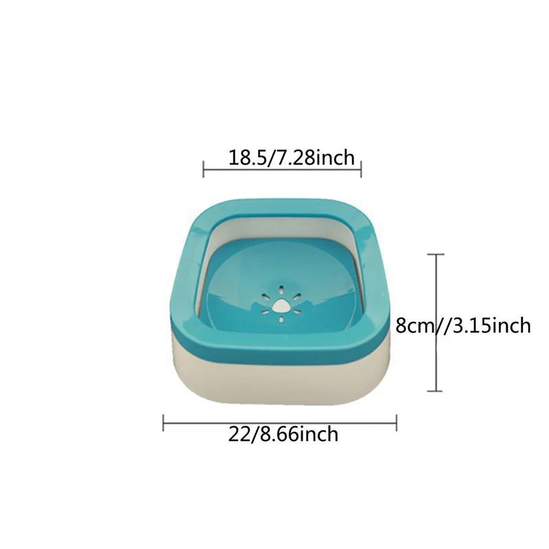 Anti-Splash Dog Water Bowl – 1L Large Capacity Spill-Proof Pet Drinke