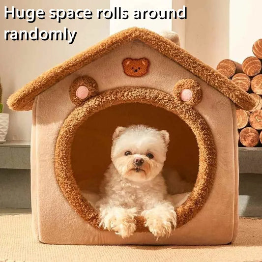 Four Seasons Cozy Pet Bed – Soft, Foldable Cat & Dog Nest with Removable Bed