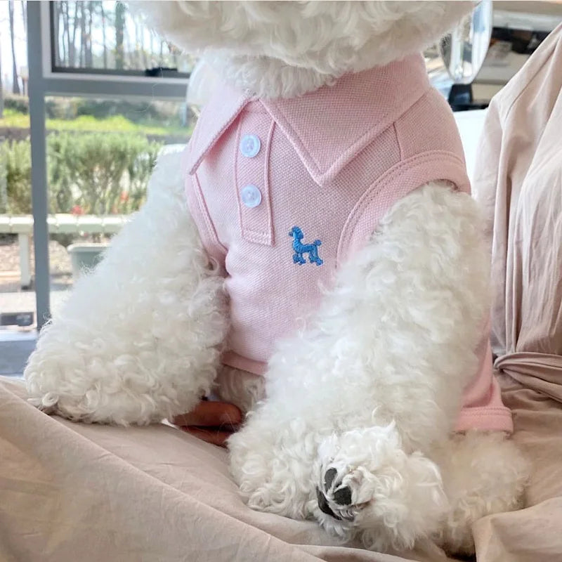 Breathable Summer Polo Shirt for Small & Medium Dogs – Stylish Cotton Cooling Vest