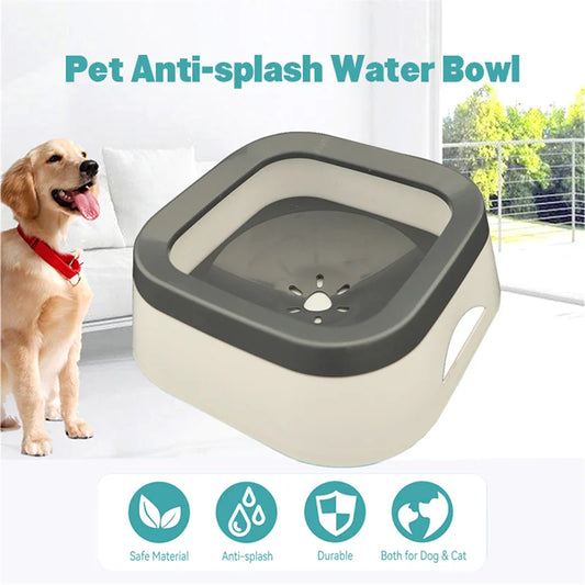 Anti-Splash Dog Water Bowl – 1L Large Capacity Spill-Proof Pet Drinke