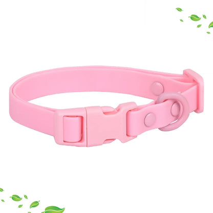 Macaron Waterproof Dog Collar – Adjustable, Dirt-Resistant PVC Pet Collar Set