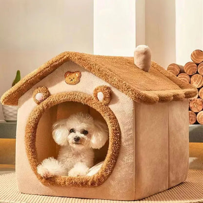 Four Seasons Cozy Pet Bed – Soft, Foldable Cat & Dog Nest with Removable Bed