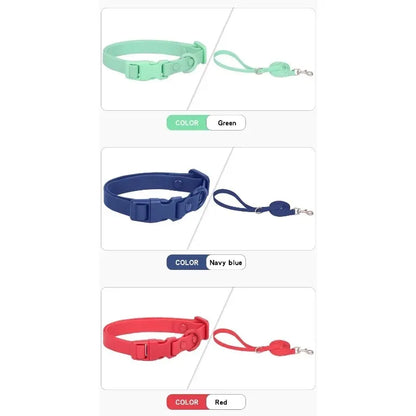 Macaron Waterproof Dog Collar – Adjustable, Dirt-Resistant PVC Pet Collar Set