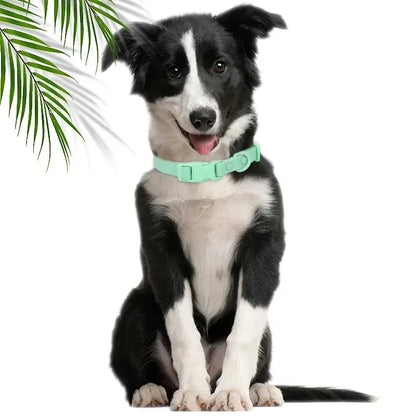 Macaron Waterproof Dog Collar – Adjustable, Dirt-Resistant PVC Pet Collar Set