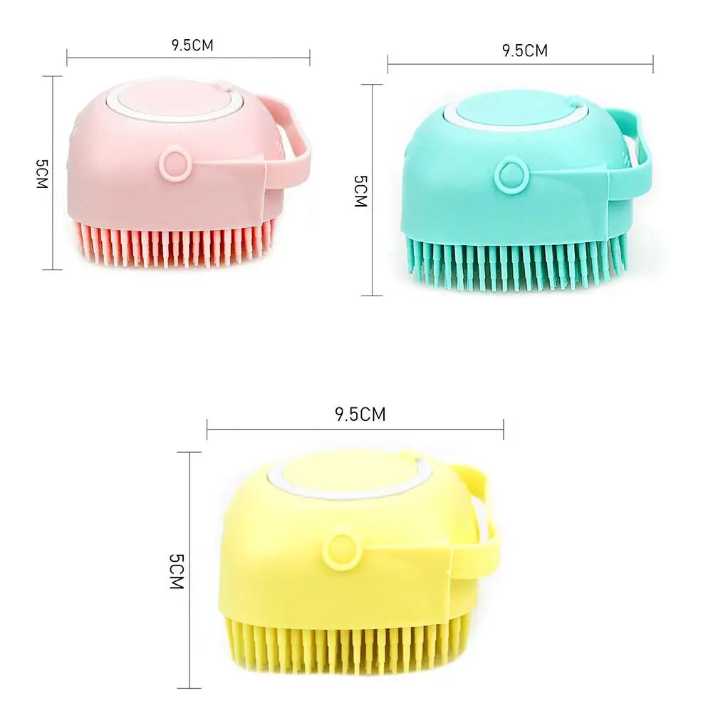 2-in-1 Silicone Pet Shampoo Brush & Massager | Dog & Cat Bath Scrubber