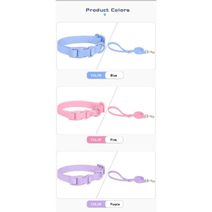 Macaron Waterproof Dog Collar – Adjustable, Dirt-Resistant PVC Pet Collar Set