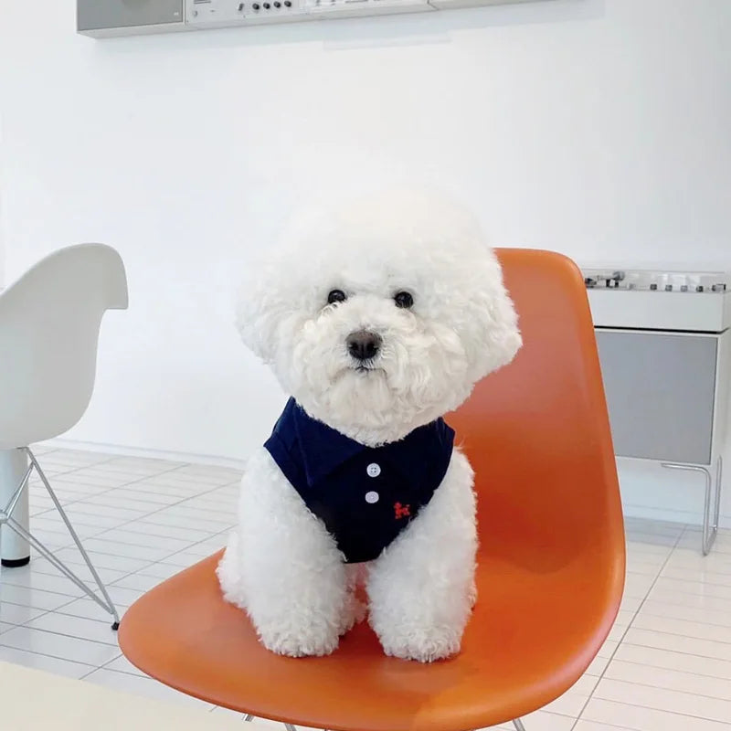 Breathable Summer Polo Shirt for Small & Medium Dogs – Stylish Cotton Cooling Vest