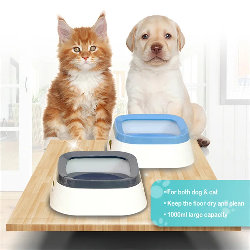 Anti-Splash Dog Water Bowl – 1L Large Capacity Spill-Proof Pet Drinke