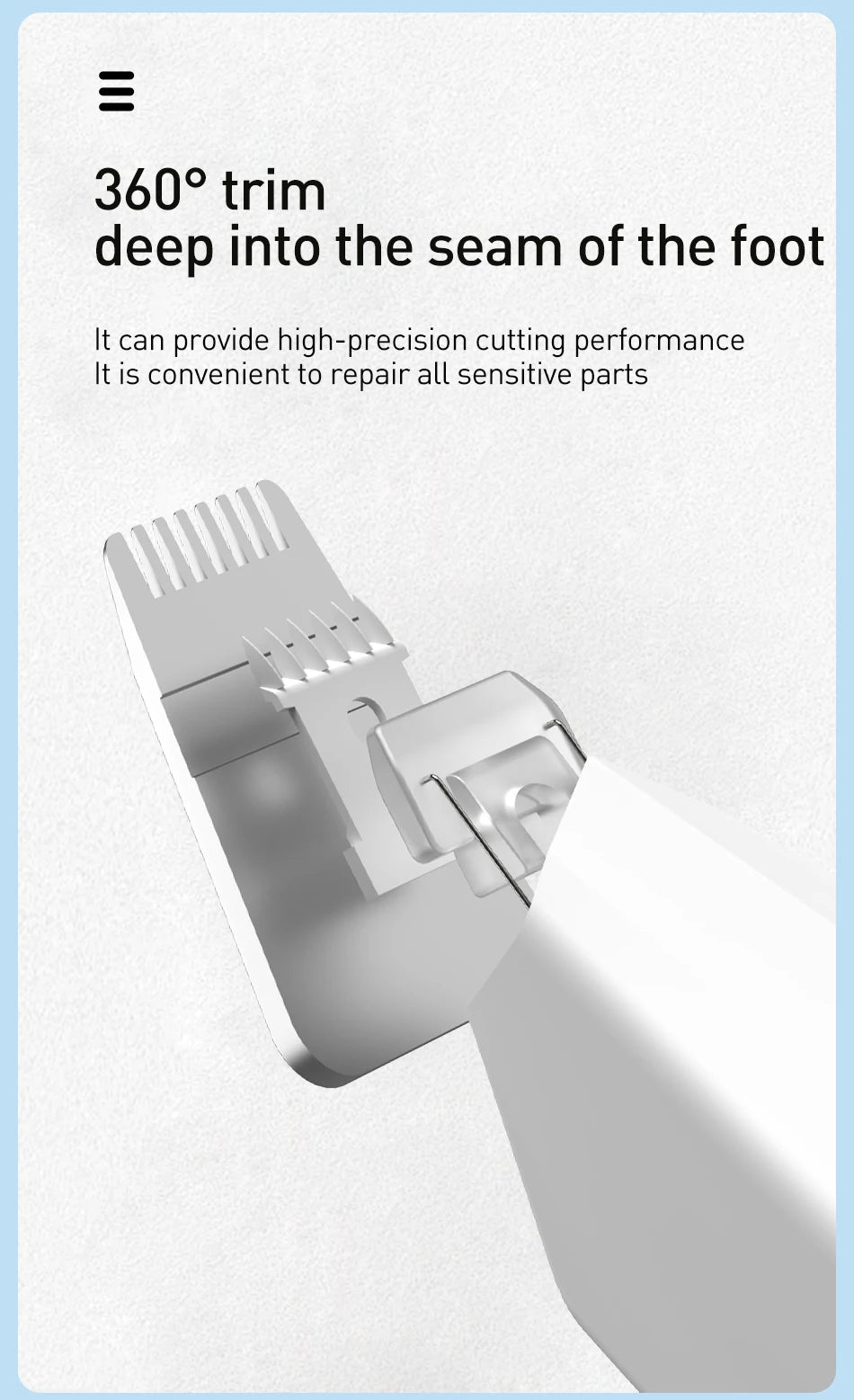 Quiet Pet Paw Trimmer with LED Light – Precise, Stress-Free Grooming for Dogs & Cats