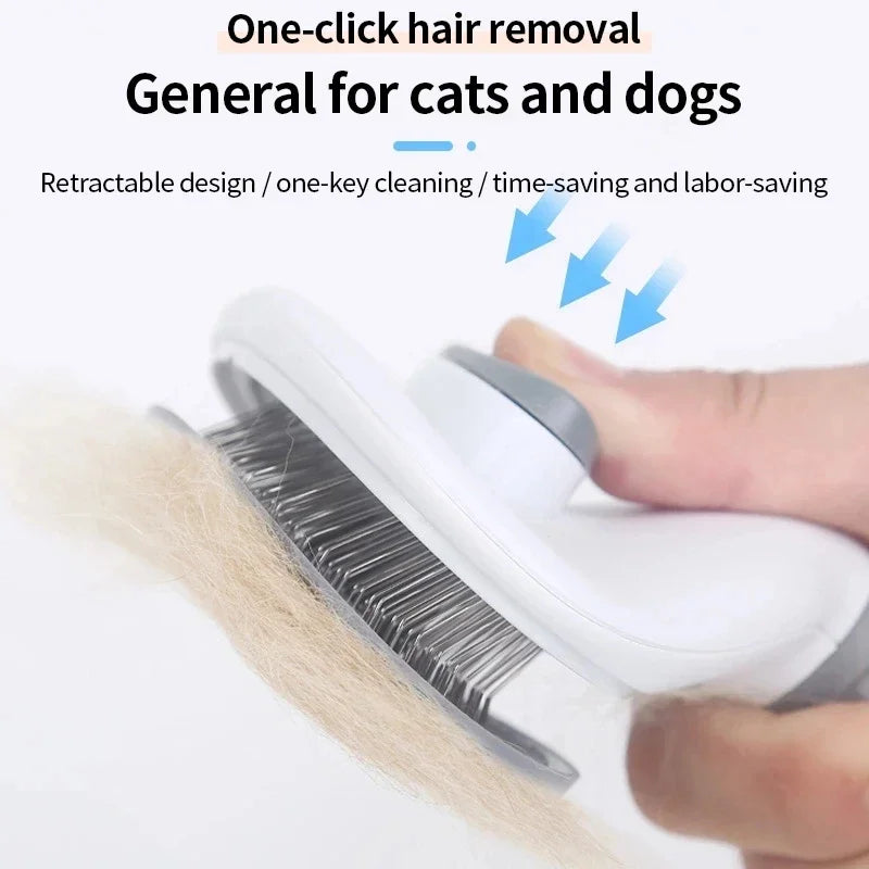 Self-Cleaning Pet Grooming Brush – Stainless Steel Comb for Cats & Dogs