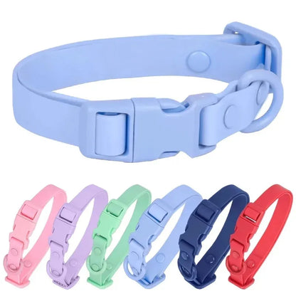 Macaron Waterproof Dog Collar – Adjustable, Dirt-Resistant PVC Pet Collar Set