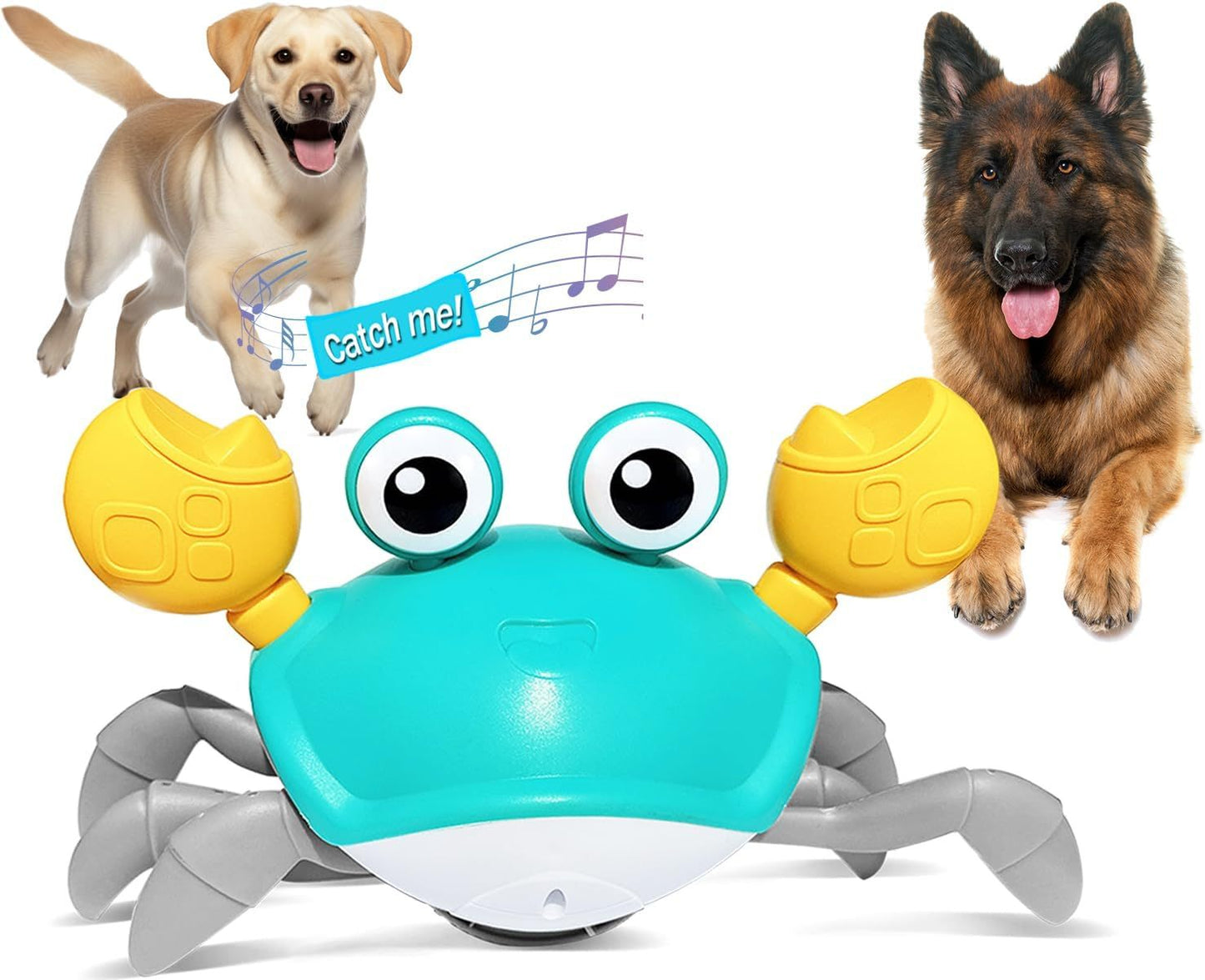 Interactive Crawling Crab Dog Toy – Obstacle Avoidance, Sounds & Lights | For Dogs & Cats
