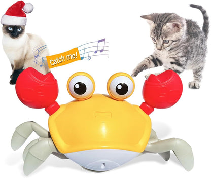 Interactive Crawling Crab Dog Toy – Obstacle Avoidance, Sounds & Lights | For Dogs & Cats