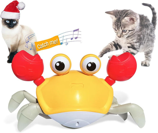 Interactive Crawling Crab Dog Toy – Obstacle Avoidance, Sounds & Lights | For Dogs & Cats